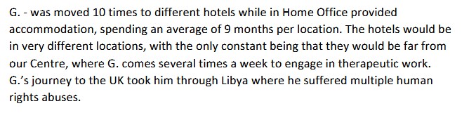 a young person's experience of being moved 10 times when in asylum accommodation